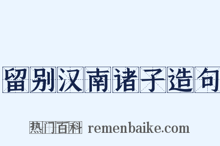 留别汉南诸子造句是什么意思的图片